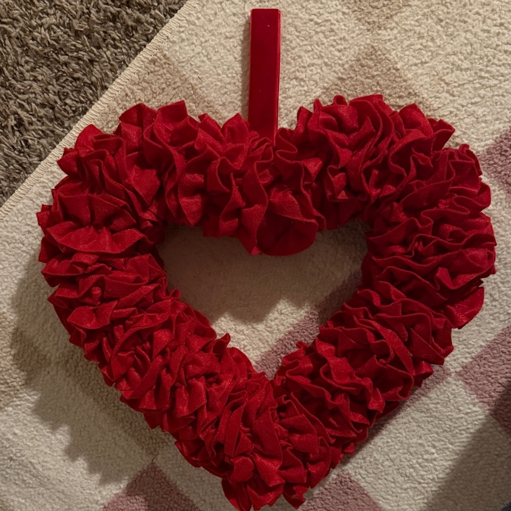 Target Red Ruffled Heart Wreath